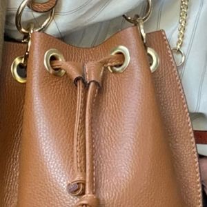 Scott-Samuel Leather Bucket Bag